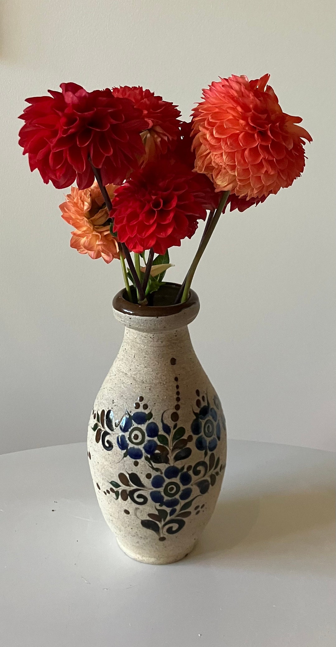 Scandinavian Style Ceramic Hand Painted Flower Vase -signed by Artist ...