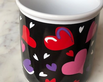 Vintage Valentine’s Day Mug with Images of Hearts -Carlton Cards Vintage Coffee Mug/Tea Cup - Vintage Valentine Decor