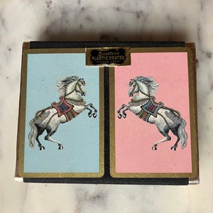 Vintage Duratone Plastic Coated Horse Playing Cards