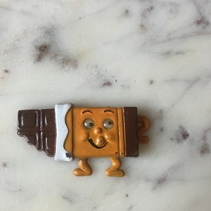 Anthropomorphic Chocolate Bar Vintage Fridge Magnet