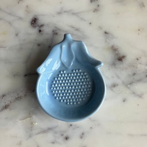 Eggplant shaped ceramic garlic grater