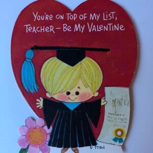 Vintage Valentine's Day Card for Teacher