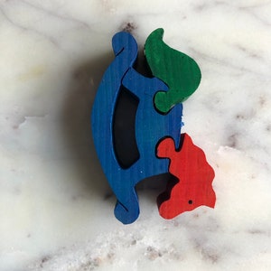 Small Wooden Rocking Horse Jigsaw Puzzle Holiday Stocking Stuffer - Department 56 - Vintage Holiday Decor -Wooden Puzzle