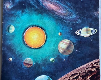 Cómo y por qué Wonder Book of Stars -Libro de astronomía vintage - Libro de mesa de centro vintage