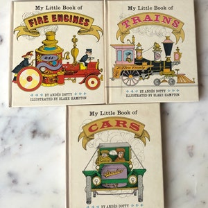 Rare Complete Library Set of My Little Library Fire Engines, Cars, and Trains Books - Andes Dotty -Blake Hampton