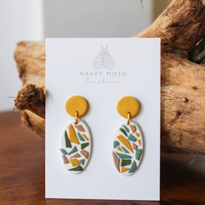 Handmade Clay Mosaic Earrings