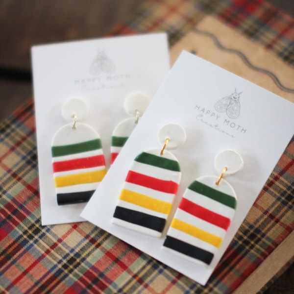 Hudson Bay Polymer Clay Earrings