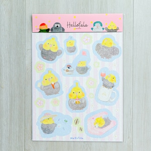Cockatiel Stickers,PVC Waterproof,Cute Exotic Bird,Gift for bird lover,Journal Stickers,Water Bottle Stickers,Phone Stickers,Exotic Bird