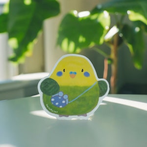 Wellensittich Gepäck Aufkleber, Deko Aufkleber, Vogel Liebhaber Geschenk, Love Birding, Liebesvogel, Geschenk für Sie, Beste Freundin, Ein Stück Aufkleber, Cute