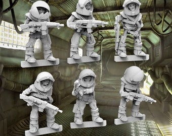 12 Undead Zombie Spacemen with Guns (Set of 10 + 2 Randoms) - 28mm- BigMrTong
