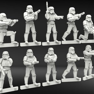 12 Imperial Stormtroopers Standard (28mm) & Legion (32mm) Scales Available- BigMrTong