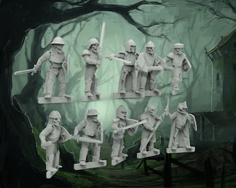 12 Armored Undead Skeletons (Set of 10 + 2 Randoms) - 28mm- BigMrTong