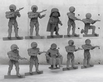 12 Spaceball Troopers & Leader  (Set of 10 + 2 Randoms) - 28mm- BigMrTong