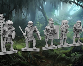 7 Command Group for Undead Roman Skeletons  - 28mm- BigMrTong