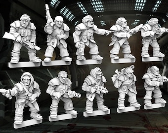12 Scavvies - Dark Sci-Fi Gang (Set of 10 + 2 Randoms) - 28mm- BigMrTong