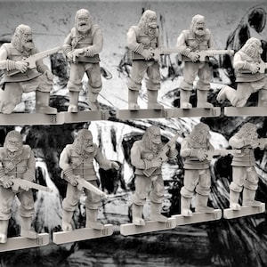 12 Gorilla Apes with Rifles (Set of 10 + 2 Randoms) - 28mm- BigMrTong
