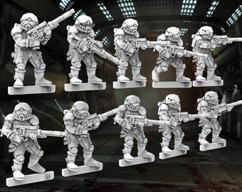 12 Spacefaring Soldiers -  Set 1 - (Set of 10 + 2 Randoms) - 28mm- BigMrTong)