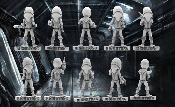 12 Grey Aliens With Anal Probe! (set of 10 + 2 Randoms) - 28mm