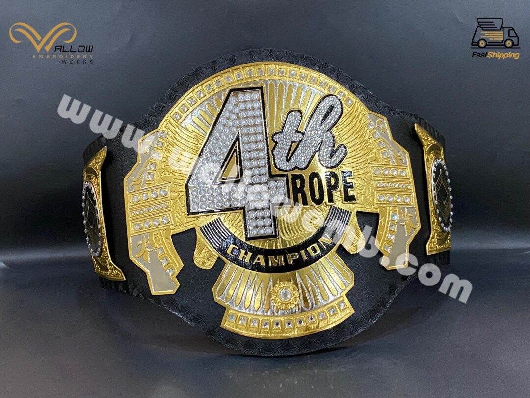 4th Rope Ring 4th Rope Champion Wrestling Belt - 2mm Metal Plates With Leather Strap ...