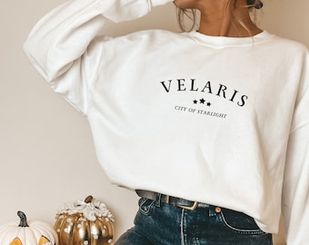 Velaris | City of Starlight ACOTAR White sweatshirt - Booktok inspired S J Maas Velaris hoodie bookish gifts oversized hoodie