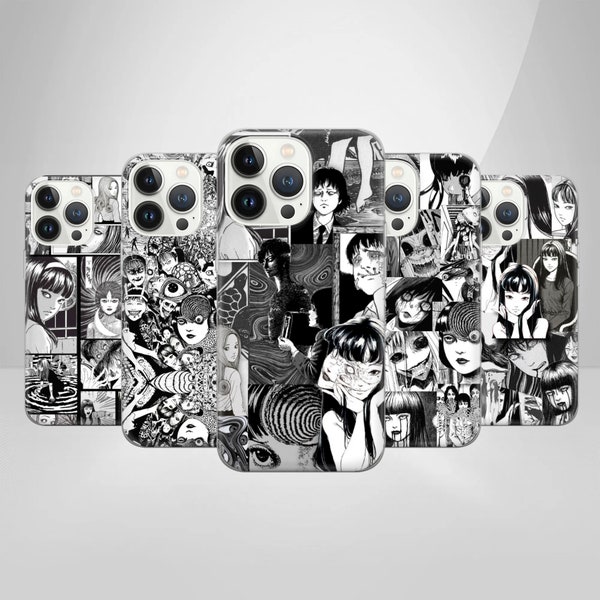 Junji Manga Phone Case Anime Japanese Horror Cover fit for iPhone 11,12,13, 8+, XS, XR, Samsung S10 Lite, S21, S22 A50, A51,iPhone15