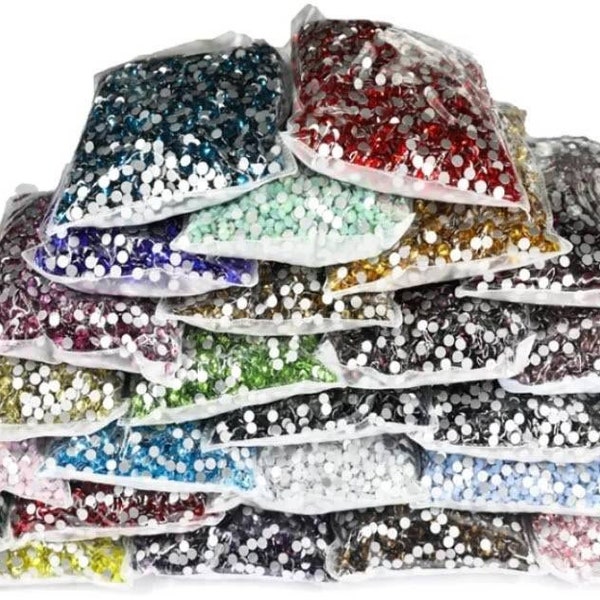 Glass flatback rhinestones - 10 gross bags