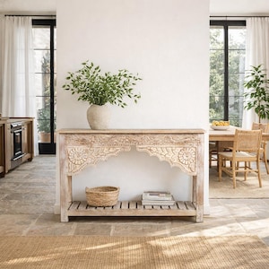 Kolkata - Mango Wood Console Table Vintage Design 130cm