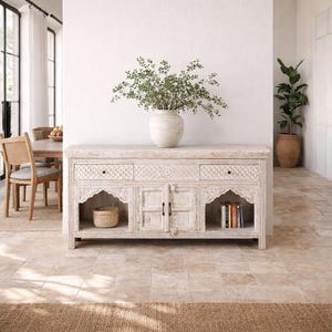 Bhanvad - Hand Carved Mango Wood Console/ Table Washing Stand 160cm