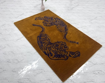 Tiger rug, tibetan tiger rug, tiger rugs, tiger area rug, tiger area rug, tiger runner rug, bengal tiger rug, blue tiger rug, tiger rugs.