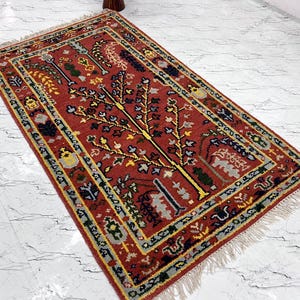 Exquisite Pink Oushak style Hand Knotted Rug 4x6, 5x8, 6x9, 8x10, 9x12, 10x14 ft Handmade Rugs for Living Room - Antique Contemporary Rugs.