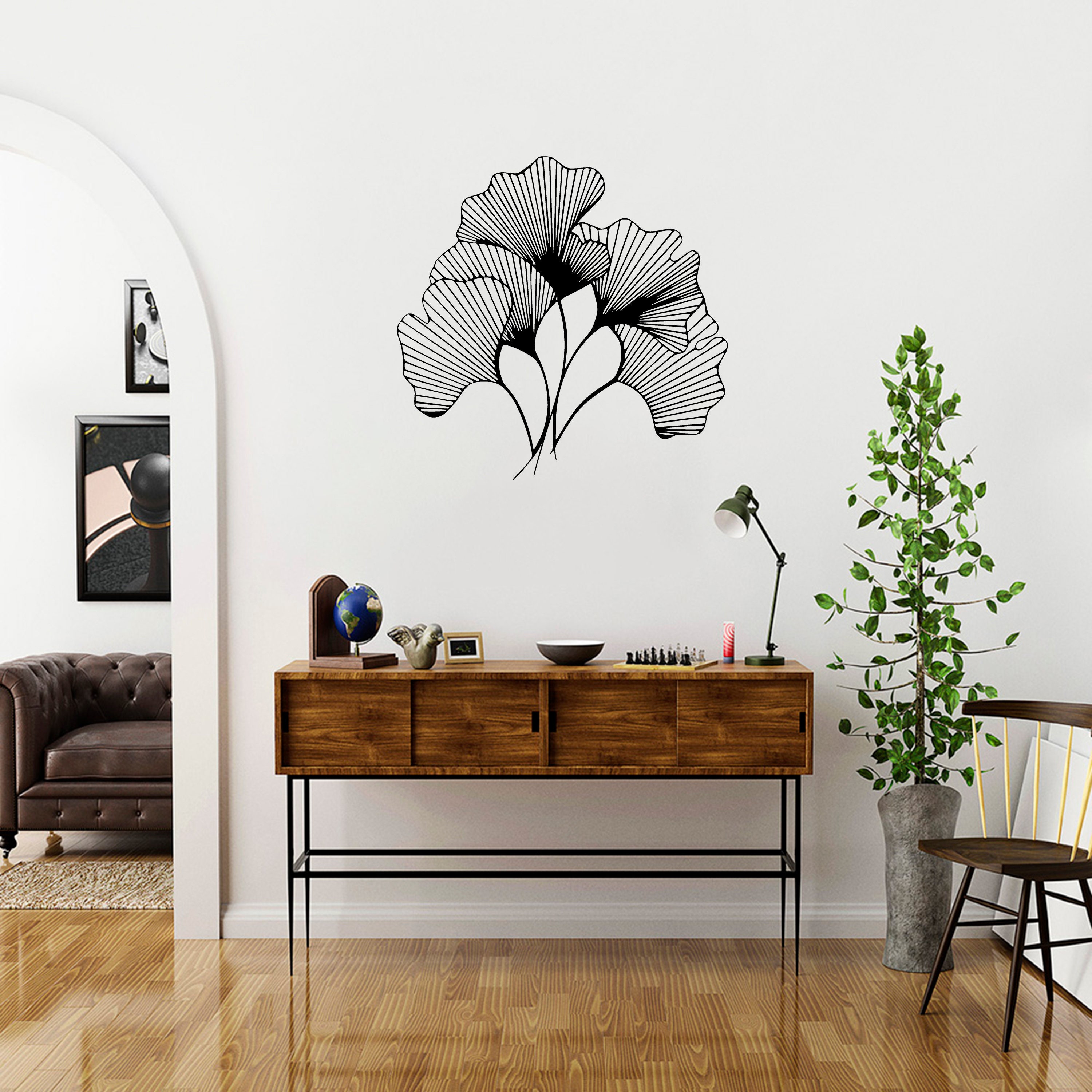 最高の品質の Wall Metal Decor, Sig ,Wall Decoration ,Home Sign Flower Leaf Bilbao  Ginkgo その他インテリア雑貨、小物