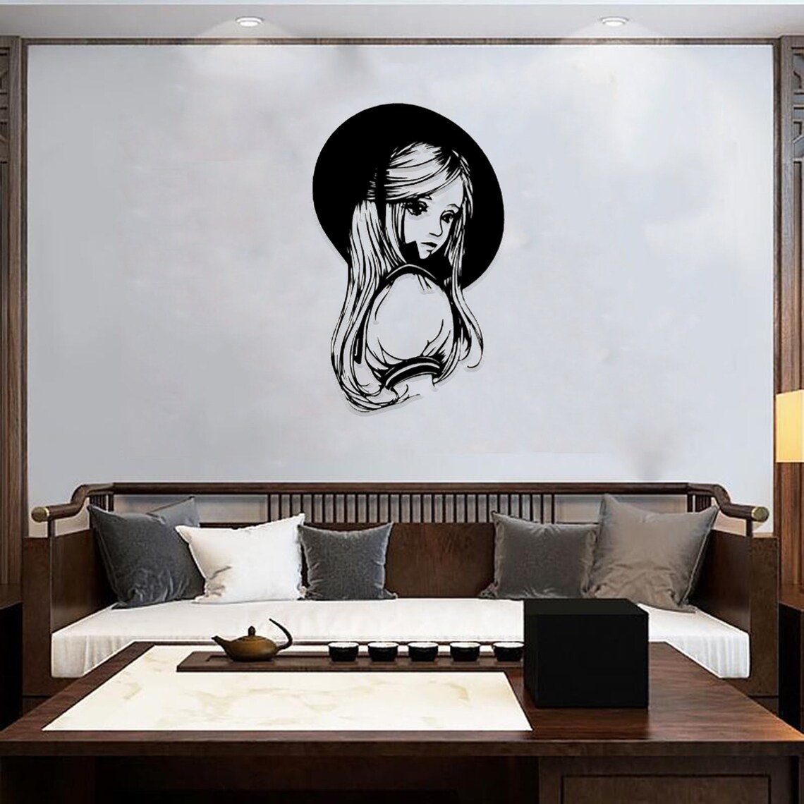Metal Wall Art Woman Wall Art Metal Wall Decor Minimalist Wall Art 3d