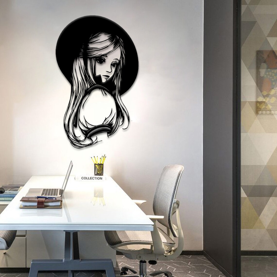 Metal Wall Art Woman Wall Art Metal Wall Decor Minimalist Wall Art 3d