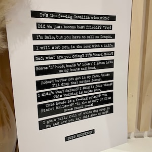 STEP BROTHERS, movie quotes, type writer print, personalised movie film quotes