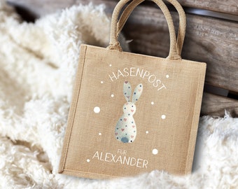 Pasen, paastas, paasmand, jute paastas, gepersonaliseerde paasmand, jute paastas, paascadeau voor kinderen