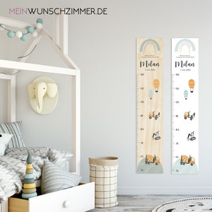 Vara de medição infantil para canteiro de obras 70-140 cm, vareta de medição infantil de madeira, vareta de medição, bebê, presente de batismo, vareta de medição personalizada, quarto infantil, nascimento