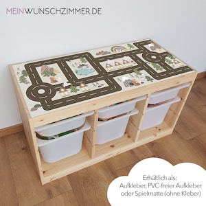 Naklejka Play Street Ikea Trofast, naklejka na meble, zabawka, ulica, las, zwierzęta leśne, odporna na zarysowania, nie zawiera PCV