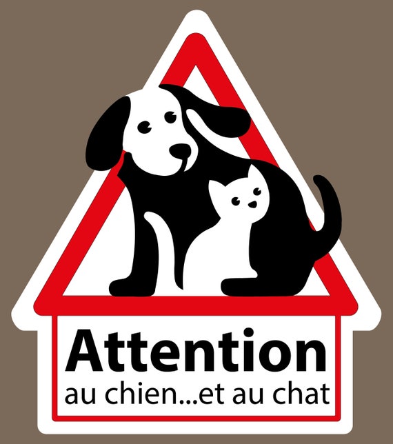 Panneau Attention animaux errants en liberté différentes langues composite  aluminium, panneau d'avertissement, animaux, panneau chien, panneau chat -   France