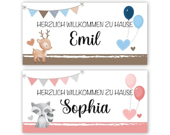 Banner zur Geburt in verschiedenen Farben, Herzlich Willkommen Banner, Partybanner Baby Plakat, Geschenk zur Geburt