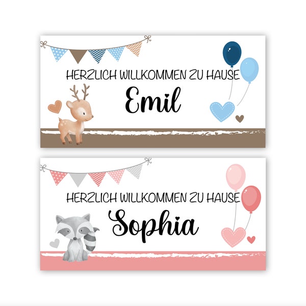 Banner zur Geburt in verschiedenen Farben, Herzlich Willkommen Banner, Partybanner Baby Plakat, Geschenk zur Geburt