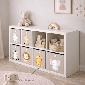 Diverse sets van 6 stickers voor opbergdozen | De kinderkamer organiseren | Speelgoedstickers | Kinderkamerdecoratie | Kallax stickers