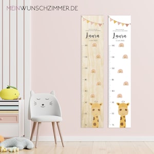 Barra de medição girafa infantil 70-140 cm, barra de medição madeira infantil, barra de medição, bebê, presente de batismo, barra de medição personalizada, decoração de quarto infantil, nascimento