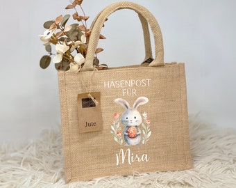 Pasen, paastas, paasmand, jute paastas, gepersonaliseerde paasmand, jute paastas, paascadeau voor kinderen