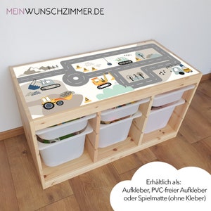 Sticker Play Street Ikea Trofast, Furniture Stickers, Toy, Street, Construction Site, Excavator, Scratch-Resistant, IKEA Hacks, Street Stickers for Children