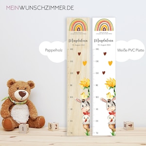 Barra de medição Fazenda 2, crianças 70-140 cm, barra de medição madeira infantil, barra de medição, bebê, presente de batismo, barra de medição personalizada, quarto infantil, nascimento