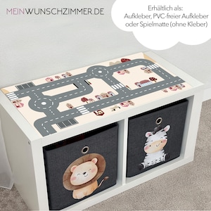 Naklejki Play Street Ikea Kallax zestaw 2 sztuk, naklejki na meble, zabawki, ulica, różowy, dzieci, prezent, dziewczyny, odporne na zarysowania, bez PCV