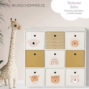 Boho style set van 6 doosstickers, stickers voor vouwdozen, kinderkamerdecoratie, decoratie, Kallax doos
