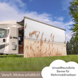Luifelhoes voor campers en caravans, bruin gras, luifelbanners, privacyschermen, zonwering, individueel bedrukt, kamperen, buiten