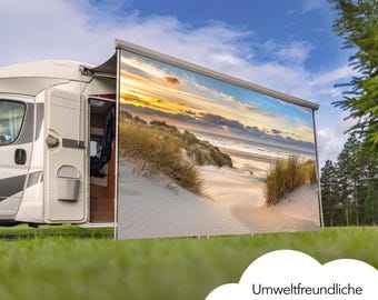 Bâche de store pour camping-cars et caravanes, bannières de store, brise-vue, protection solaire, impression individuelle, camping, taille sélectionnable