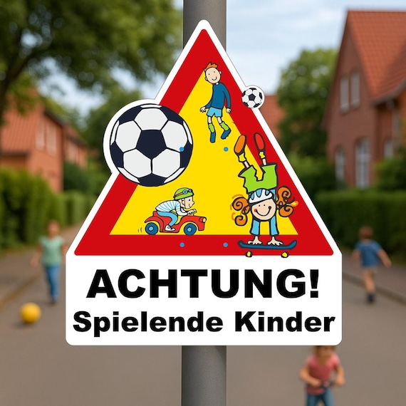 Caution: Children Playing Sign, Aluminum Composite, Warning Sign